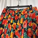 Vintage Women's Maxi Skirt Vibrant Floral Size L Boho Lagenlook Beachy 90's Y2K Black Size L Photo 1