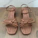Loeffler Randall EUC  Mikel Bow Mid−Heel Sandals in Brown Raffia Size 10B / 40 Photo 9