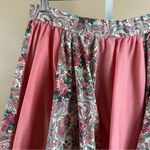 Vintage Medium Prairie Cottagecore German Ruffle Lace Dusty Rose Floral Skirt Pink Photo 1