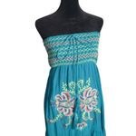 Flying Tomato Floral Embroidered Maxi Dress Smocked Tiered Womens S BOHO Photo 2