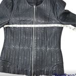 Uterqüe Black Quilted black sheep skin leather jacket size S Photo 9