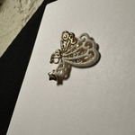 Signed Danecraft Flying Angel Rhinestone Gold Tone / Glitter Pin Brooch Photo 1