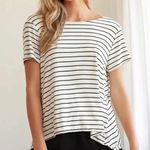 Lulus Boca Black & Ivory Striped Twisted Back Tee, XS Photo 0