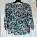 Lilly Pulitzer Sarabeth top in Shorely Blue silk XS Photo 6