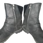 Teva 9.5 De La Vina Dos Black Leather Suede Waterproof Zip Up Buckle Boots Photo 7