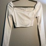 SheIn Cream Crop Top Blouse Long Sleeves SZ 10 Summer Casual Tee T Shirt Lace Photo 0