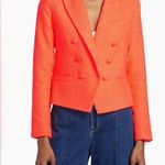 L'Agence  Brooke Double-Breasted Cropped Blazer, Orange, SZ 2, $650 Photo 1