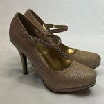 Delicacy woman’s size 8.5 sparkling gold Mary Jane style heels Photo 0
