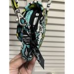 Vera Bradley  Floral Crossbody Quilted‎ Long Adj. Strap Pockets Logo Teal/White Photo 9