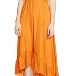 Maje Rasti One-Shoulder Satin Midi Dress in Yellow Photo 0