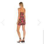 Revolve For Love & Lemons Pink Black Floral Dakota Ruched Mini Dress Size Small Photo 1