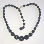 M. West Germany Elegant Black Glass Beaded Choker Necklace Photo 3