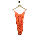 Tiger Mist Tie Front Ruched Bodycon Mini Dress in Orange Size XS Photo 1