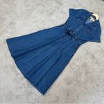 Desert Diva by Sherry Holt Vintage 90s Cotton Denim Maxi Dress Belted Western M Blue Size M Photo 2