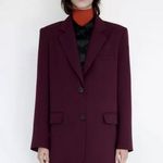 ZARA  STRAIGHT CUT BLAZER OVERSIZED JACKET WINE BURGUNDY SIZE XS NEW Photo 9