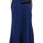 Jay Godfrey  Blue Silk Mini Cocktail Formal Party Dress Black Sequins  Size 2 XS Photo 0