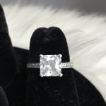 Lia Sophia  3 Ct Princess CZ Rhodium Silver Engagement Ring Sz 6 Photo 7