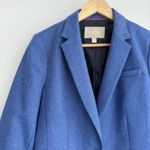 Talbots Banana Republic Hacking Jacket 12P Blue Herringbone Wool Blend Two Tone Blazer Photo 1