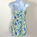 Lands' End  Tummy Control Tie Front One Piece Swimsuit Lotus Floral Size 12 NWT Photo 2