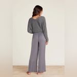 Barefoot Dreams  Wide Leg Washed Satin Pull On Lounge Pants | Grey | Small Photo 1