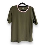 Lands' End  Womens Top Sz‎ M 10 12 Forest Moss Pink Elbow Sleeve 365 Tunic Green Photo 5