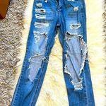 Riot Society Distressed blue skinny jeans Photo 0