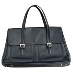 Longchamp Vintage Leather Shoulder Tote Bag Black Pockets Classic Heritage Photo 0