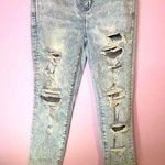 American Eagle AEO Super Hi-Rise Jegging Light Distressed Skinny Jean Pants Size 6 Photo 0