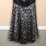 Betsy and Adam  Women’s Cocktail Evening Pattern Black Beige Fit Flare Halter Dress Photo 5