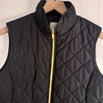 st. john's bay  Black Quilted Mid-weight Vest Gold Accents Women’s Size Medium Photo 2