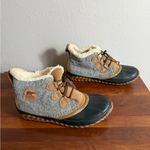 Sorel Out N About Plus Waterproof Duck Boot Gray Wool Tan Leather Womens 6 Photo 1