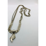 American Vintage Vintage Silver Bow Art Deco Statement Chain Necklace Photo 2