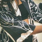 Clothes by kvp. Ingrid Robe in Calla Lily S/M linen robe top Black Photo 1