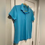 L.L. Bean Size M Slightly Fit Stretch Turquoise Blue Short Sleeve Polo Shirt Size M Photo 3