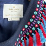 Kate Spade Embroidered Tassel Sleeveless Dress in Rich Navy Size 6 Blue Photo 5