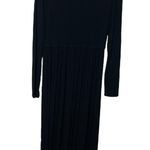 HATCH Button Front Ribbed Maxi Dress Women’s Size Medium Black Long Sleeve Photo 1