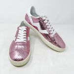 Stuart Weitzman [] Daryl Pink Metallic Snake Embossed Leather Sneakers Size 8.5 Photo 1