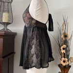 Victoria's Secret Victoria’s Secret Black Lace Rhinestone Baby Doll Slip Size 36B Photo 1