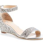BP . Silver Glitter Roxie Wedge Sandals Photo 0