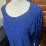 Chaser  T-shirt Royal Blue Waffle Knit Thermal Sz L curved hem stretch casual Photo 1