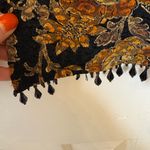 Vintage MSK Black Floral Brocade Beaded Hem Evening Cardigan Jacket XL Gold Photo 6