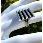 Vintage 925 Sterling Silver Modernist Square Shaped Ring Photo 10
