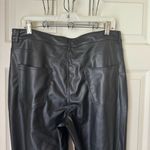 ZARA  Black Faux Leather 90’s Wide Leg Moto Pants Size 14 NWT Photo 5