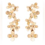Oscar de la Renta NWOT  Gold Floral Drop Earrings Photo 1