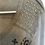 Vocal  green long sleeve embellished shirt size large Photo 3