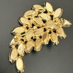 Vintage Unsigned Cobalt Blue & Teal Navette Marquis Rhinestone Leaf Brooch 20g. Photo 10