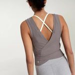 NWT CALIA Crop Wrap Sleeveless Tie Tank Top Dark Grey Taupe Yoga Athletic Sz XS Photo 1