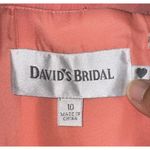 David's Bridal Womens Peach Strapless Knee Length Dress - Size 10 Photo 3