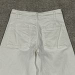 ZARA  Jeans Womens 4 Marine Raw Hem Wide Leg Pants White Boho High Rise Photo 5