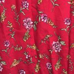 Betsy Lauren Dress Womens 6 Red Yellow Floral Midi Bohemian Cottagecore Prairie Photo 5